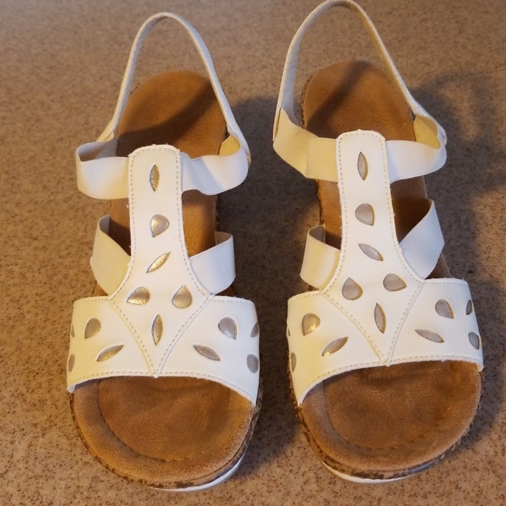 Rieker white wedge sandals size 38
